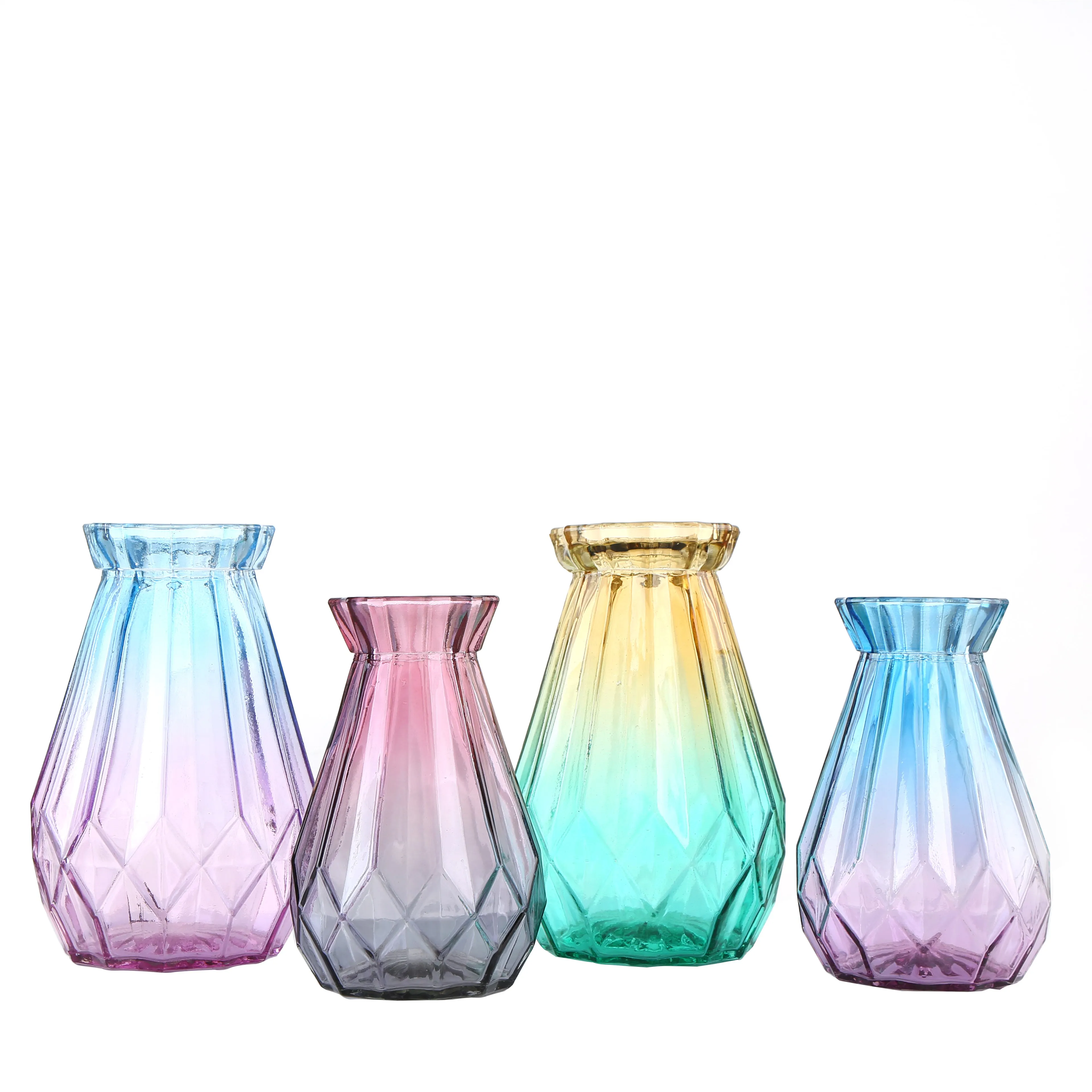 25cm Home Decor Colorful Glass Vase Bottle Factory Stock Easy Open End MOQ 100pcs