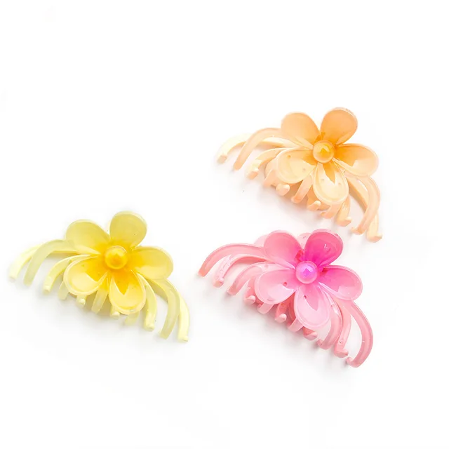 11cm Plastic Flower Large Accesorios Para El Cabello Shark Hair Claw Korean Simple Clamps Clips For Girl Hair Clips For Women