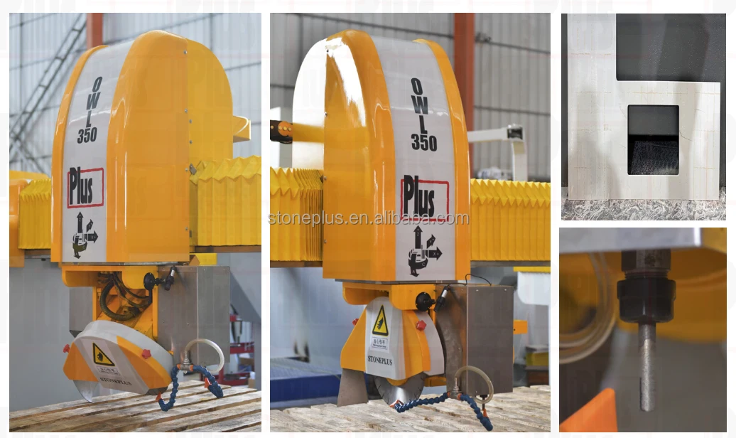 OWL400 PLC4 Monoblock Flexible Wireless Remote Control Type Stone Marble Top Hard Rock Used CNC 4 Axis Bridge Saw Machine