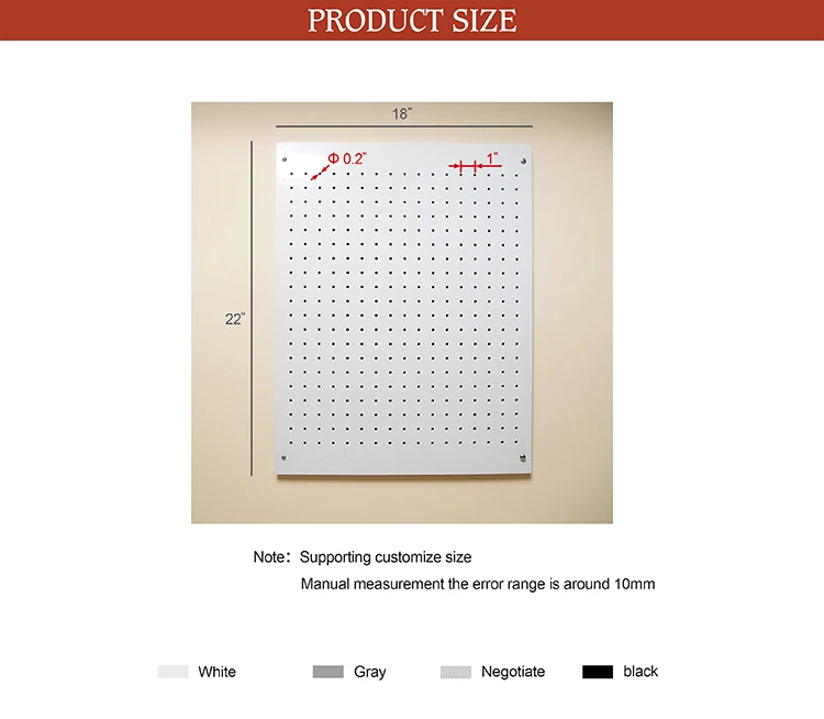 Wall Mounted Garage Kitchen Laundry Bedroom Pegboard Poly Plastic 