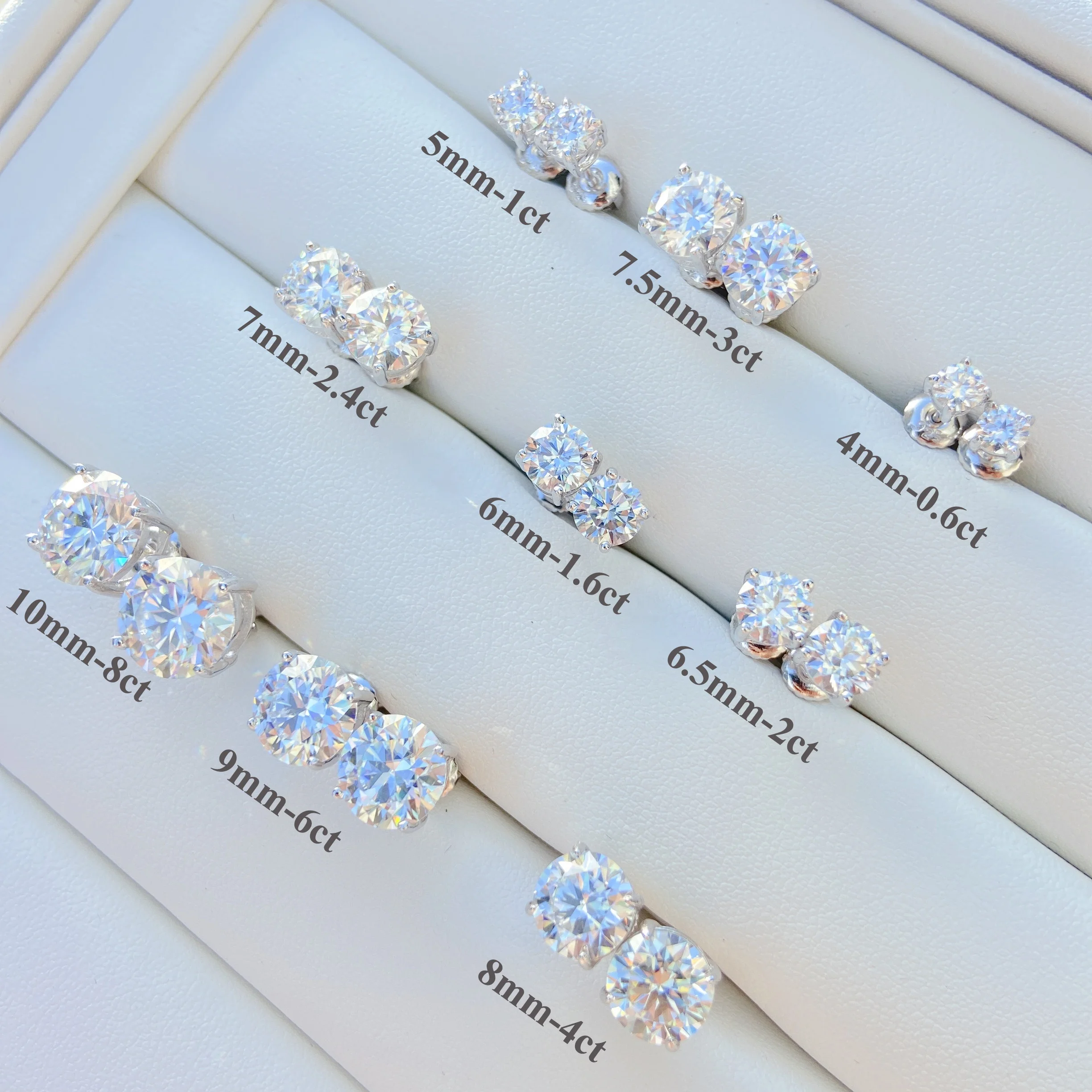 2.5mm Tiny Natural Diamond Stud Earrings in 925 Sterling Silver Blue Diamond