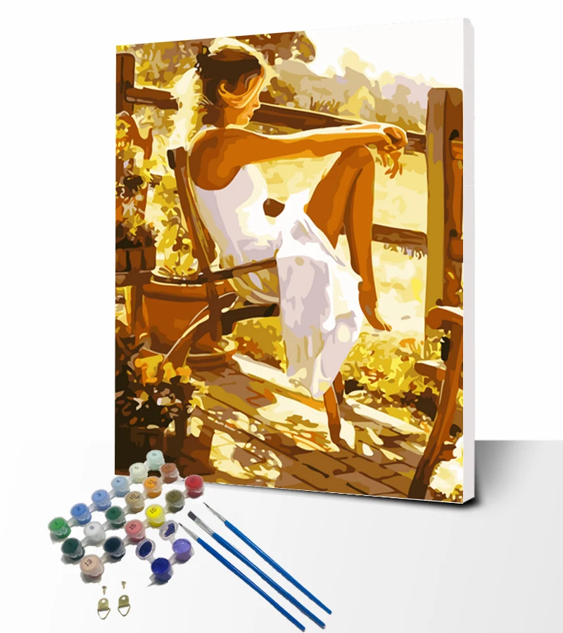 Diy Oil Painting By Number Kit With Seven Colors Adult Painting By ...