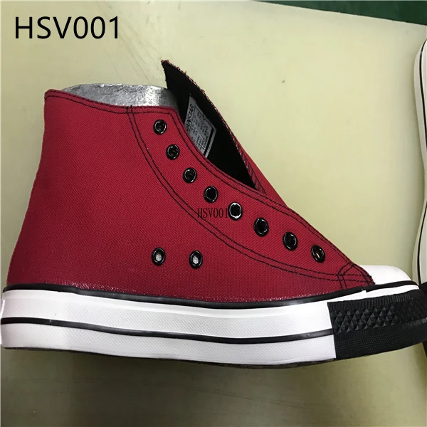 LXG,red Color Middle-cut Comfortable Canvas Vulcanized Shoes Lace-up Cheap Price Anti-slip Sport Shoes HSV001