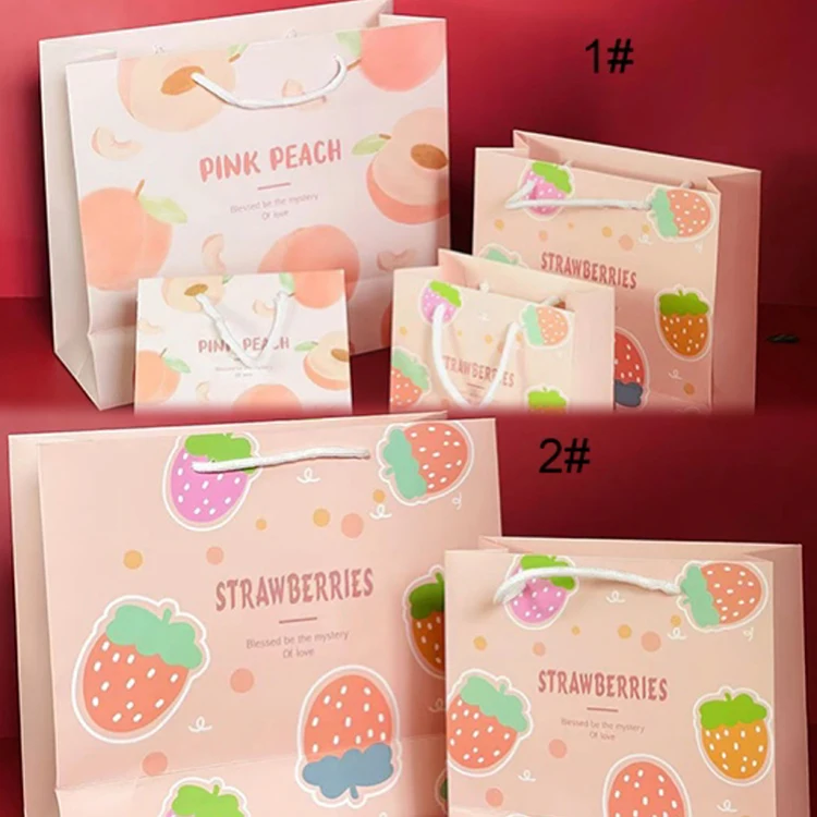 Wholesale Luxury Gift Bags - Ins Pink Peach & Custom Cards