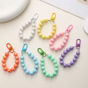 New Mermaid-Inspired Beaded Pendant - Candy-Colored Earphone Case Charm Girlish Keychain Bag Pendant Gift