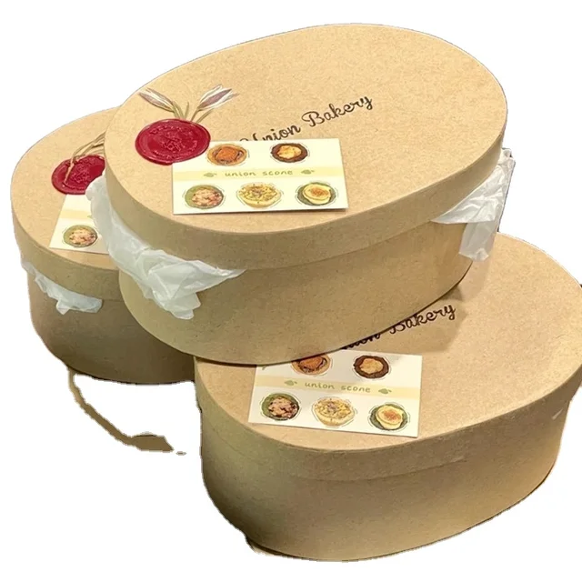Exquisite Oval Gift Box Kraft Paper Material Gift Box Can DIY Multi Specification Gift Box