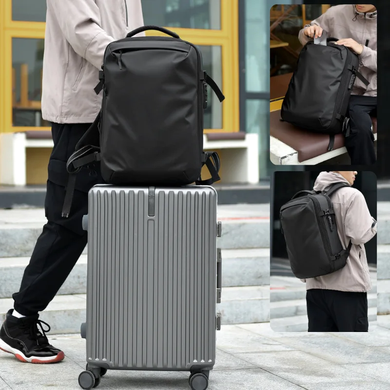 Best Luxury 25L-30L Small Black Anti Theft Leather Work Business Travel  Backpack for Men Women Carry on with Laptop Compartment