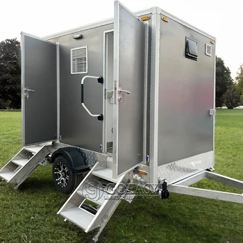 China Outdoor Luxury Portable Bathrooms Cart Portable Restrooms Trailer Camping Caravan Mobile Toilet Trailer