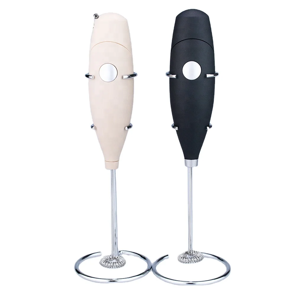 Electric Milk Frother Handheld With Stainless Steel Stand
