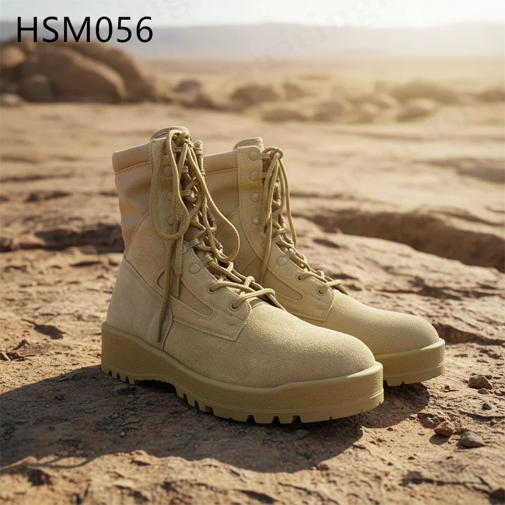 HY,six Colors Available Anti-moss slip Belleville Desert Boots Gobi Hiking Hard Wear Sole Water-repellent Combat Boots HSM056