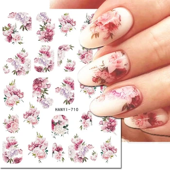 3d Nail Art Decals Spring Fruits Pink Full Tips Peony Magnolia Flowers Adhesive Sliders Nail Stickers Decoration For Manicure