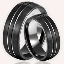 Wholesale Mens Tungsten Wedding Ring groove 8mm Black Brushed Finished OEM Acceptable Groove Fashion Jewelry