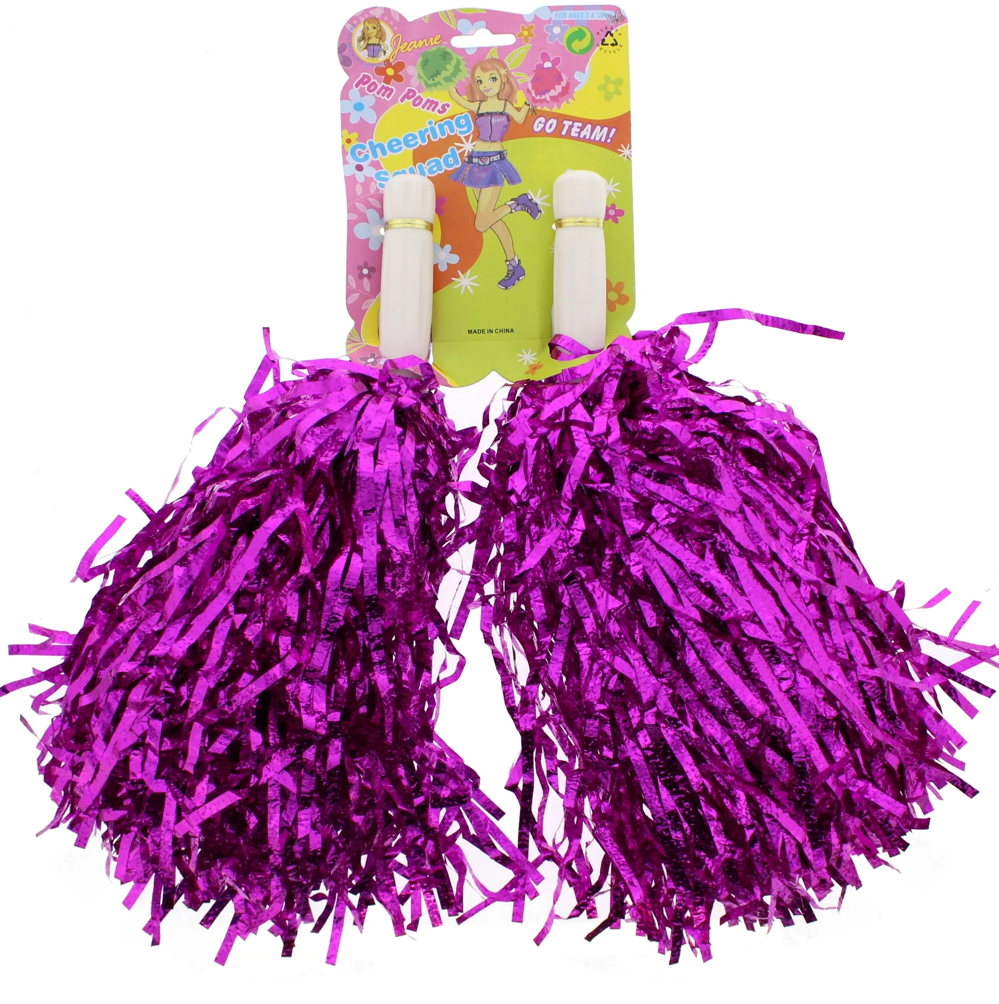 Foil Cotton Cheerleader Pom Poms - Purple at Rs 150/pack in New Delhi