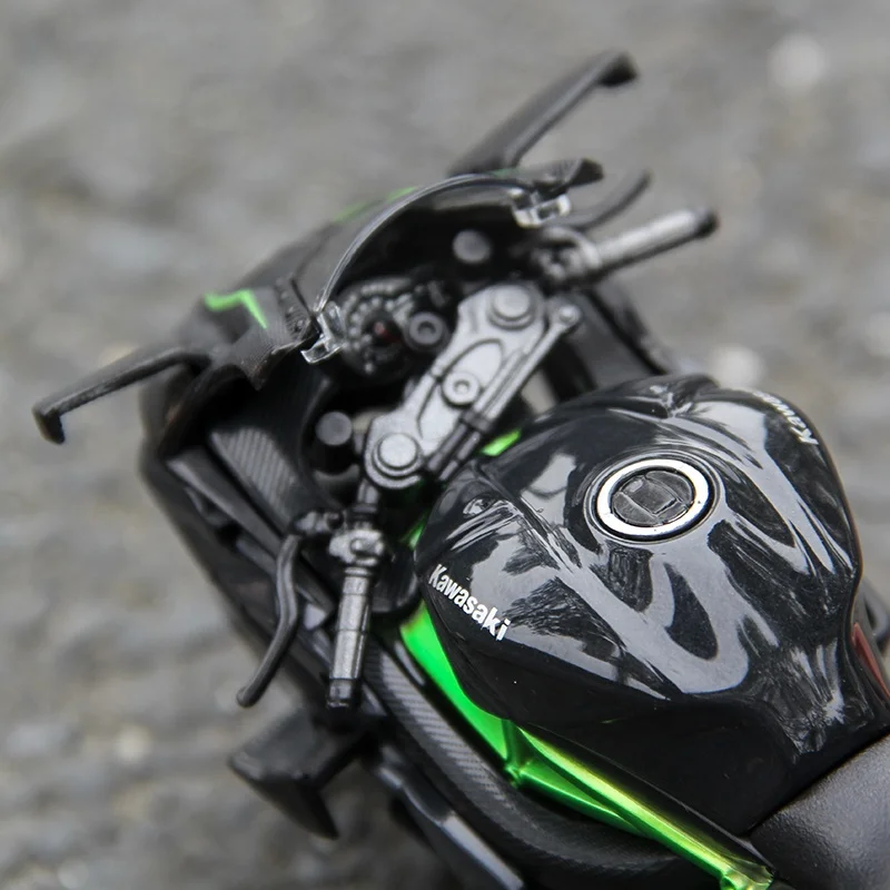Maquette Moto H2R – 1/12 – Alliage – Noir – Détaillée – Collection – Avec Supports