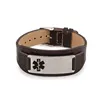 Brown leather + steel-colored curved piece