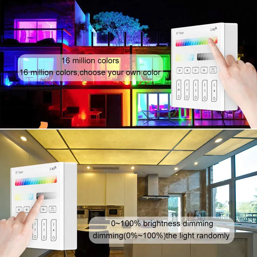 
 Wi-Fi сетки умная сенсорная панель Пульт дистанционного управления беспроводной настенный 2,4 г RF 4 зоны 3V батарея работает сенсорный экран панель  