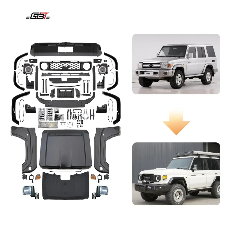GBT 2025 Land Cruiser 76 Series Accessories Front Bumper Mirror Upgrade Bodykit for 2002-2022 Toyota Fj76 Body Parts