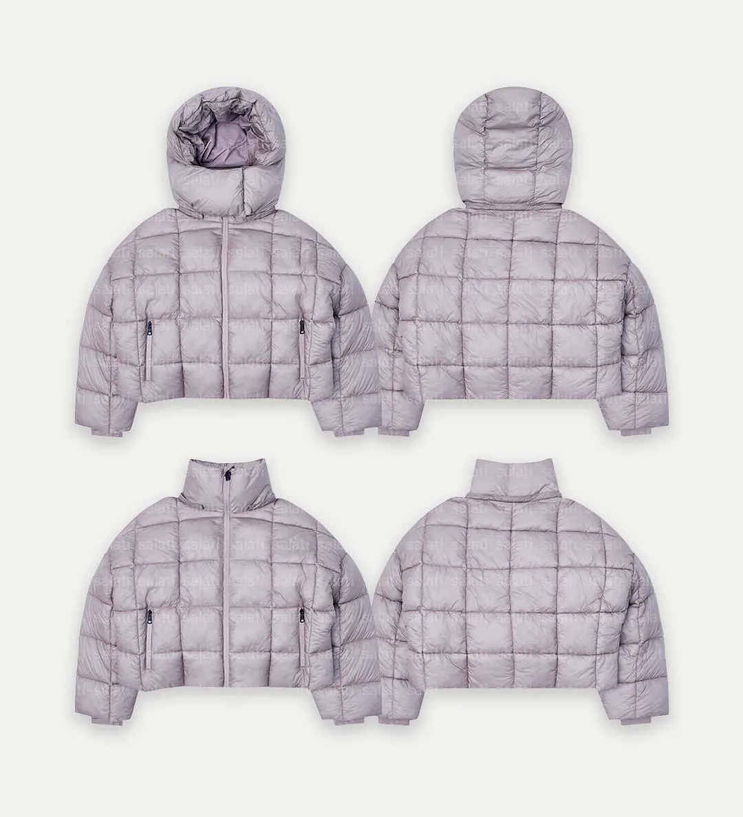 Salati Wholesale Men Hooded Outerwear Plus Size Cotton Filled Quilted Polyester Crop Outdoor Puffer Jacket Warm Padded Down Coat gallery 10