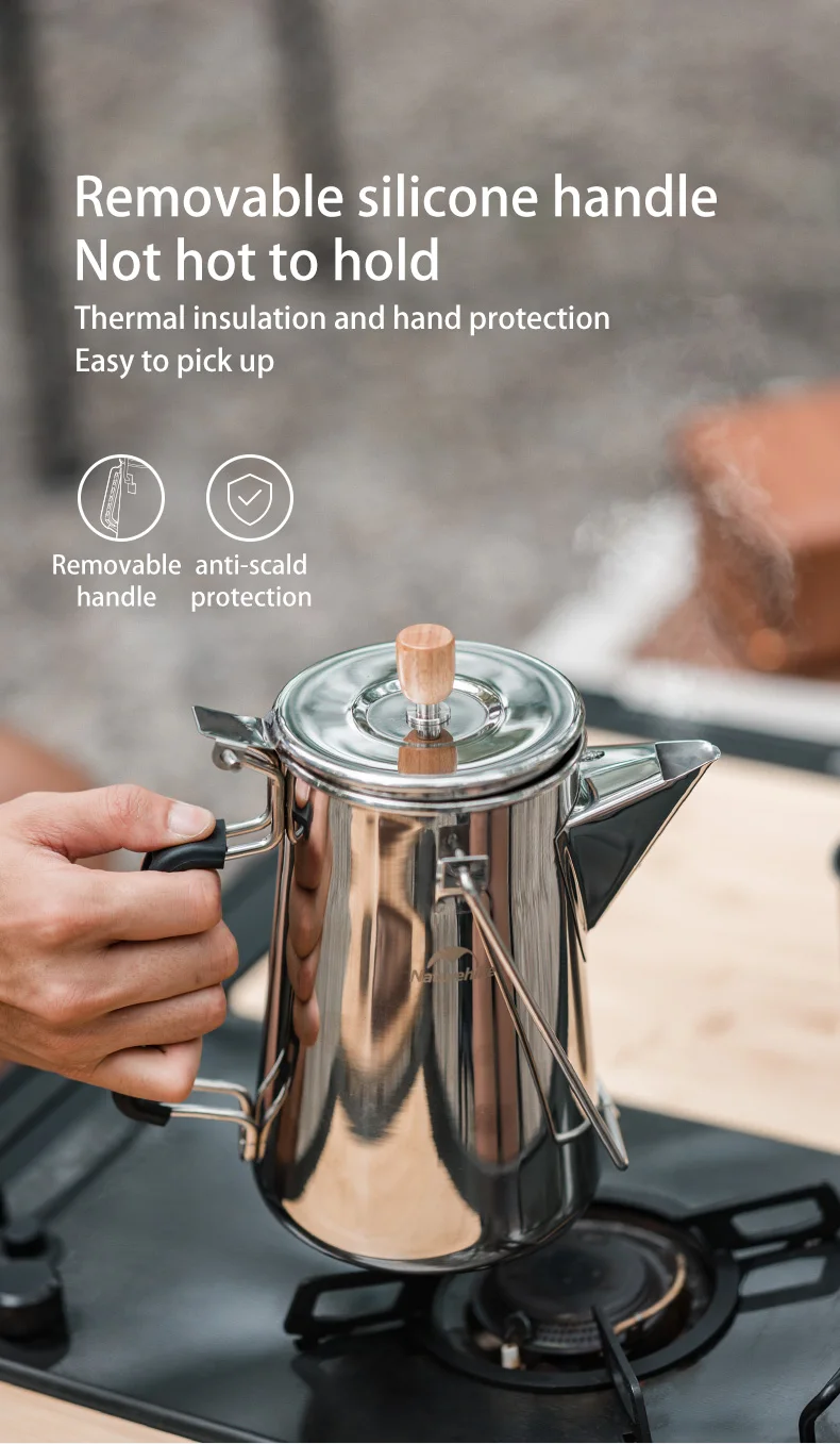 Naturehike 1.5l 304 Stainless Steel Kettle Mountaineering Portable