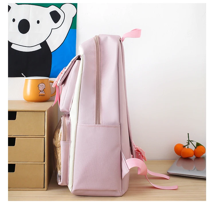 Hot sale Fashion high quality school   bag backpack set school bag girls schoolbags lovely college style  Travel  bag