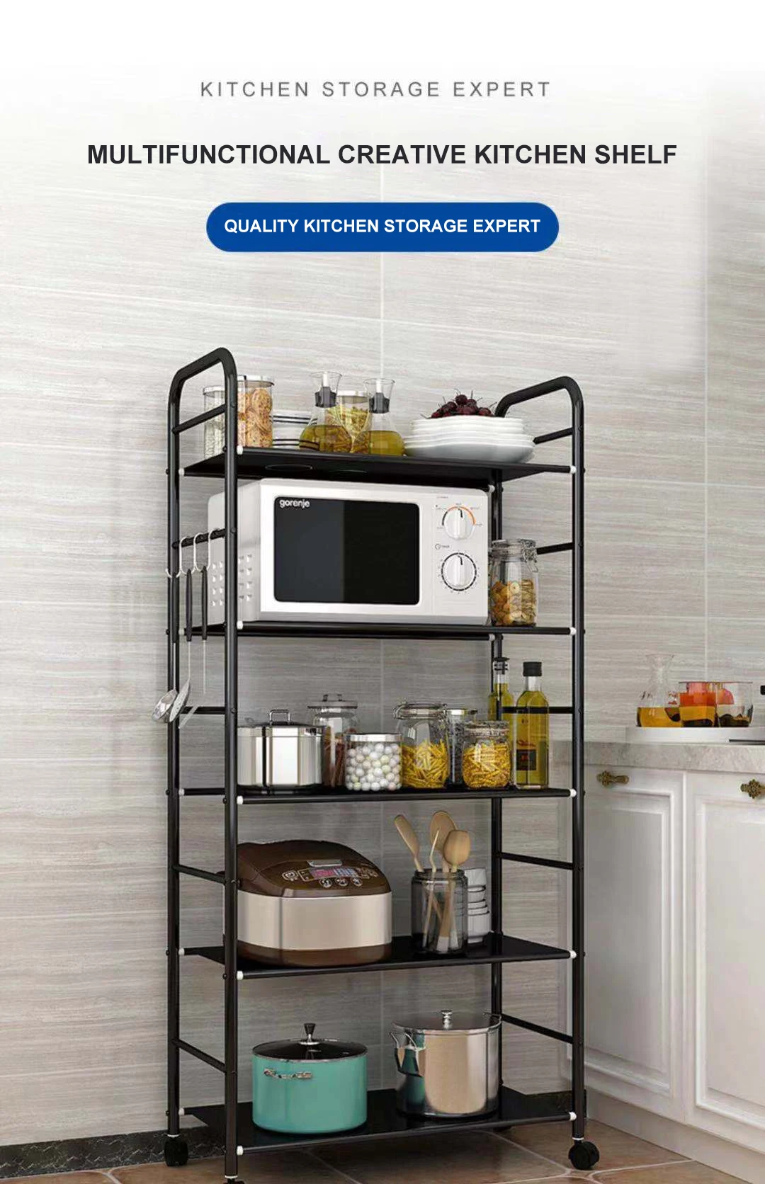 Multipurpose Kitchen Storage Holders Microwave Oven Shelf Stand Kitchen ...