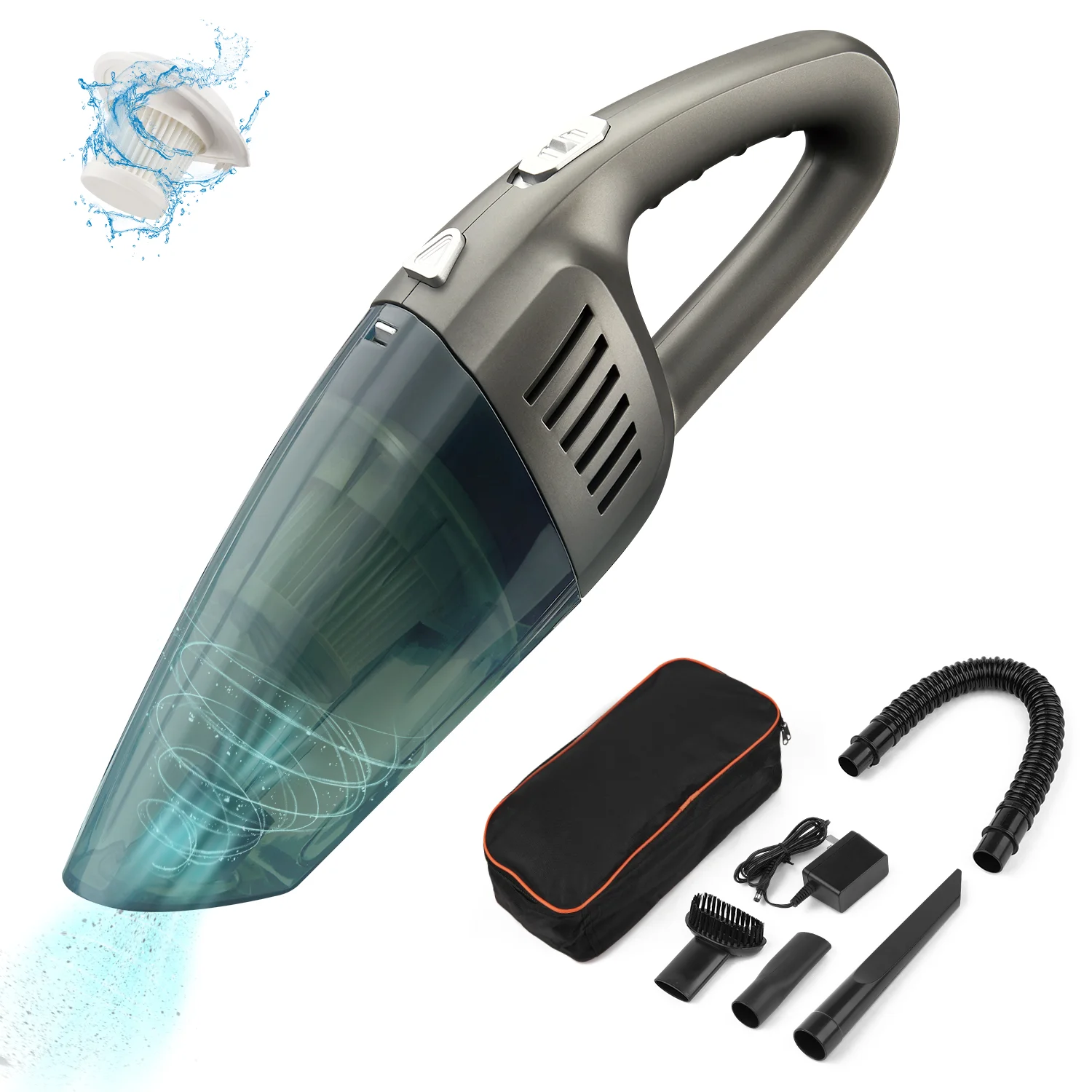Powerful Car Vacuum Cleaner Mini Wireless Handheld Auto Vaccum 8000Pa Portable Type C Charge For Home Car Office Cleaning