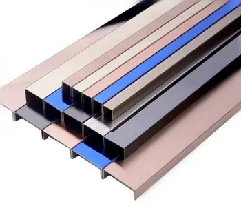 Modern Stainless Steel Metal Profile Gold Metal Trim Decorative Tile Strips with Mirror Frame Tile Edge for Floor Use