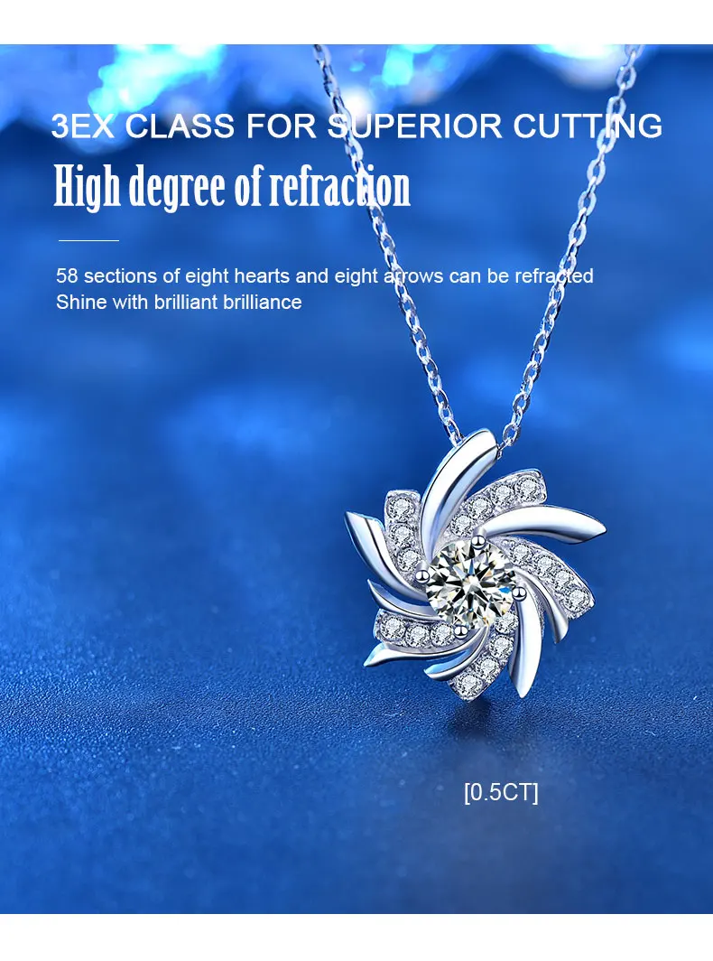 Luxury Wholesale Collarbone Moissanite 925 Sterling Silver Fine Fashion