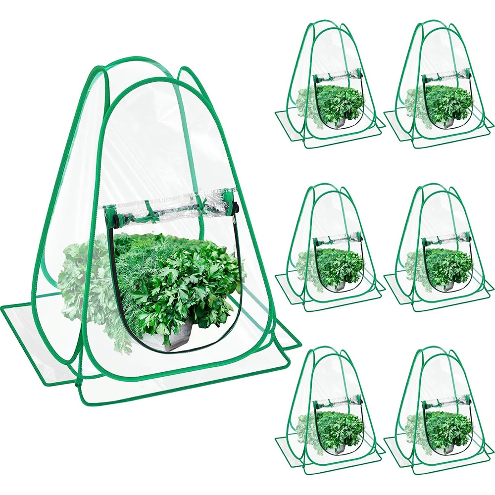 6 Pieces Mini Greenhouse Outdoor Pop up Cover 24 X 31 Inch Gardening Sunshine Plant Flower Room