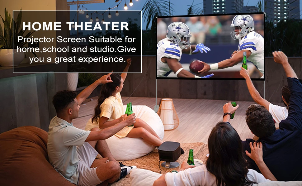 Skerell 100 Inch Projector Screen Outdoor Indoor Film Screen 169 Full