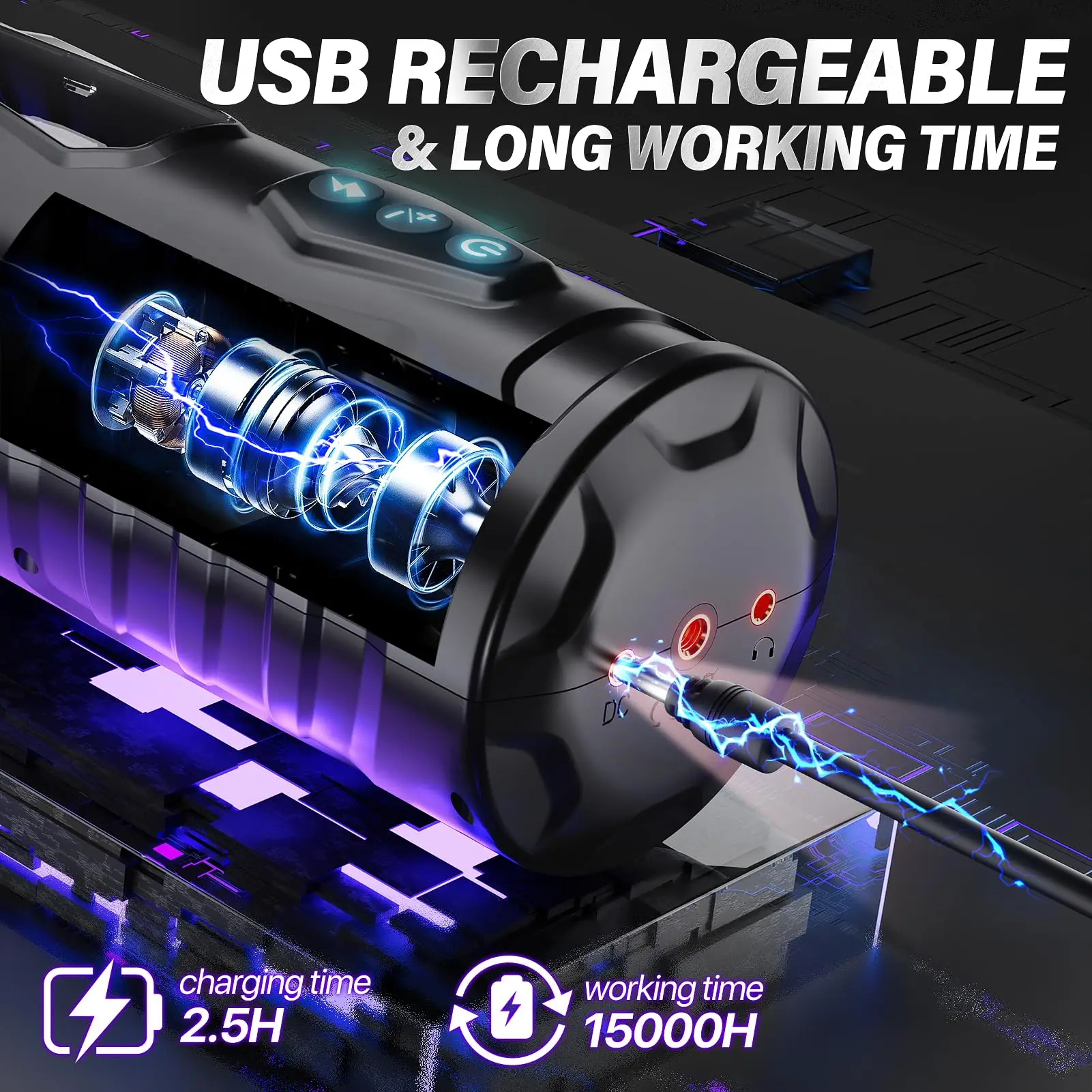 BLACK KNIGHT Automatic Thrusting Rotating Male Masturbator Cup 3D Realistic Textured Electric Pocket Pussy Man Stroker Machines