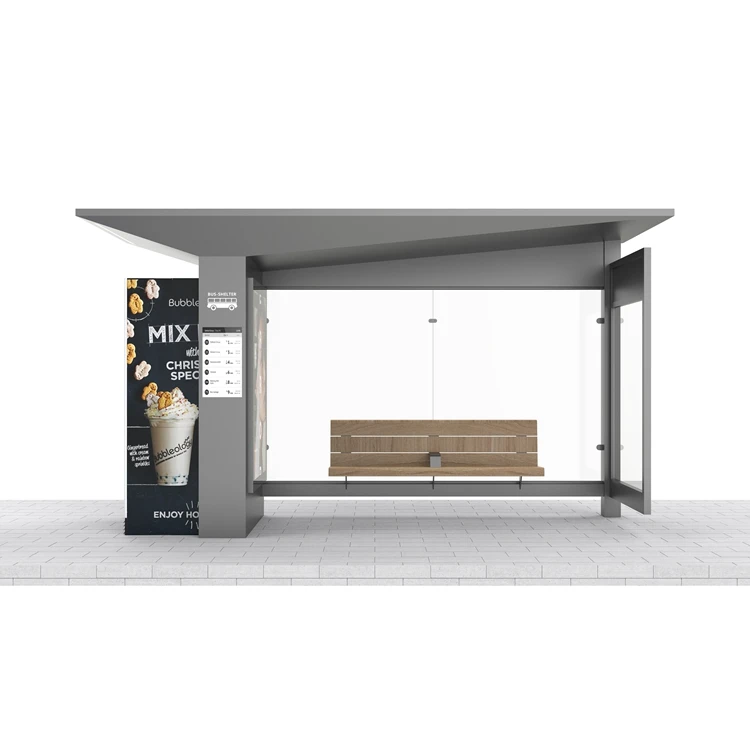 Smart Metal Bus Station Stop for Sale Prefab Bus Shelter With Indoor Shop