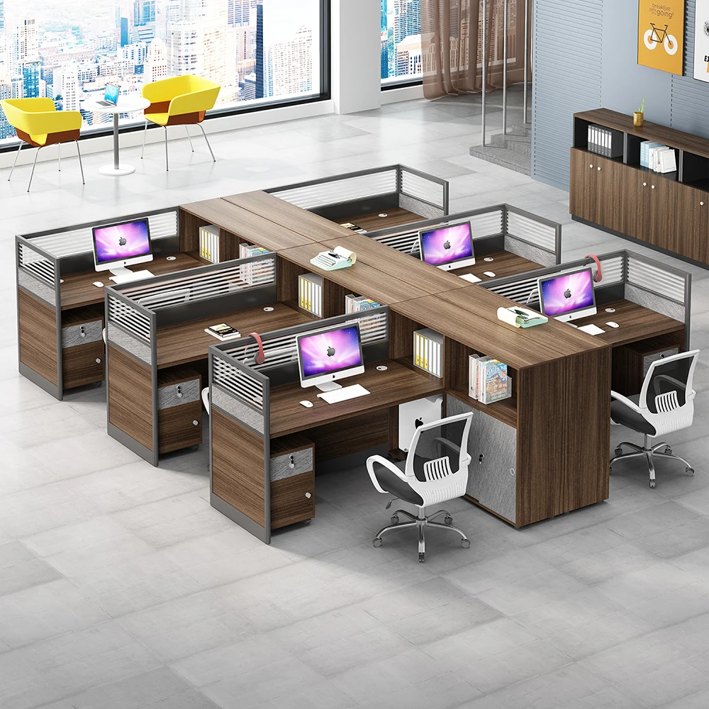 Customized Office Furniture Desk Factory 2 4 6 8 Person Cubicle Privacy ...