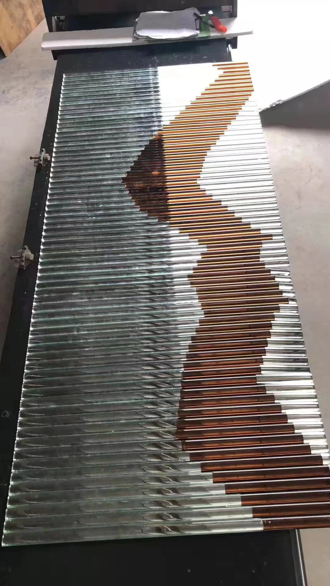 Custom Color Free Combination Glass Strip Wall Tile Transparent Solid Half Cylinder Mosaic