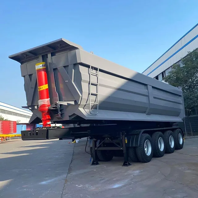 2025 New Model 4 Axles 42-45CBM Rear U-Shape Tipper Dump Semi Trailer for Stone Sand Transport Boat Watercraft Trailers for