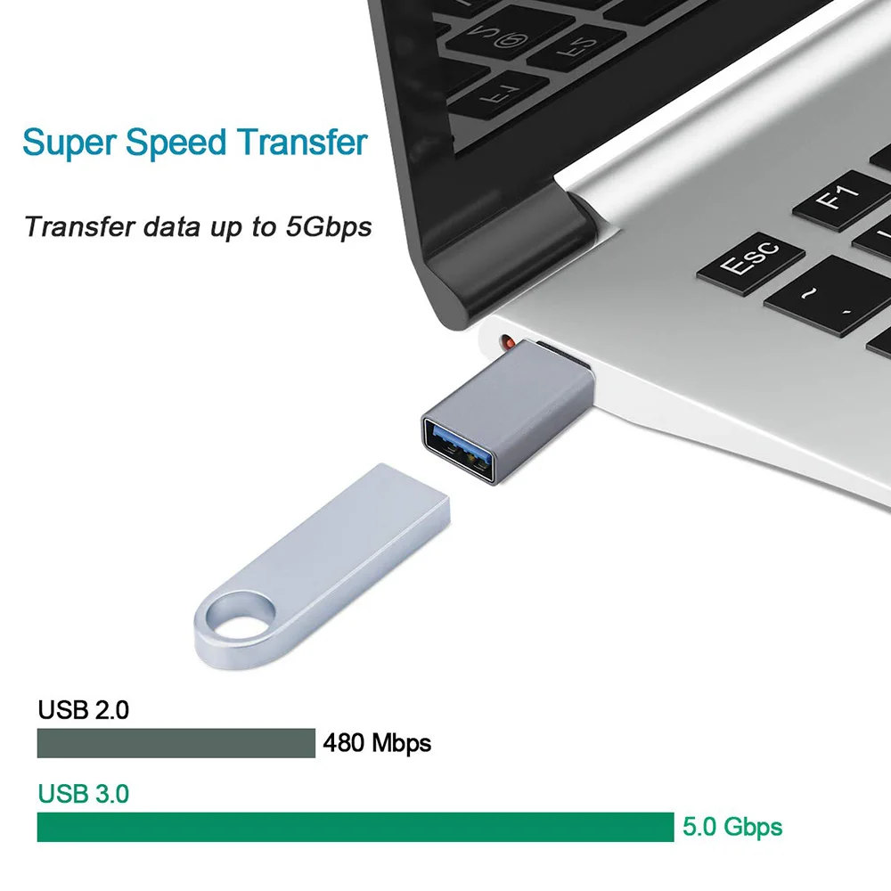 Адаптер USB C-USB, алюминиевый адаптер Thunderbol 3-USB 3,0 мама для MacBook Pro Air 2019/2018, Dell XPS Pixel 3,Dell XPS