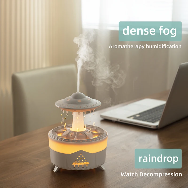 New Arrival Cloud Rain Drop Humidifiers Noiseless Portable Water Drip Aromatherapy Diffuser Humidifier for Home