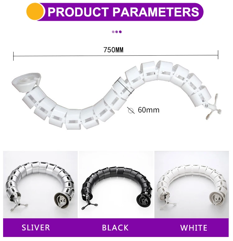 Computer Table Cable Organizer Tube Wire Collection Line Pipe Office