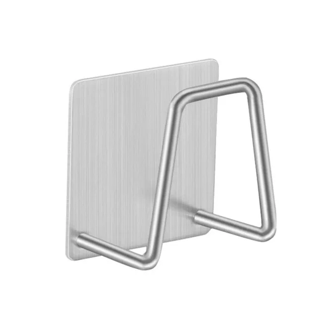 Damita Portaspugna Porta spugnetta in acciaio inossidabile 304, autoadesivo - Pratico accessorio per lavello - Gancio adesivo, organizer, organizzazione in cucina e bagno (2 pezzi, Nero