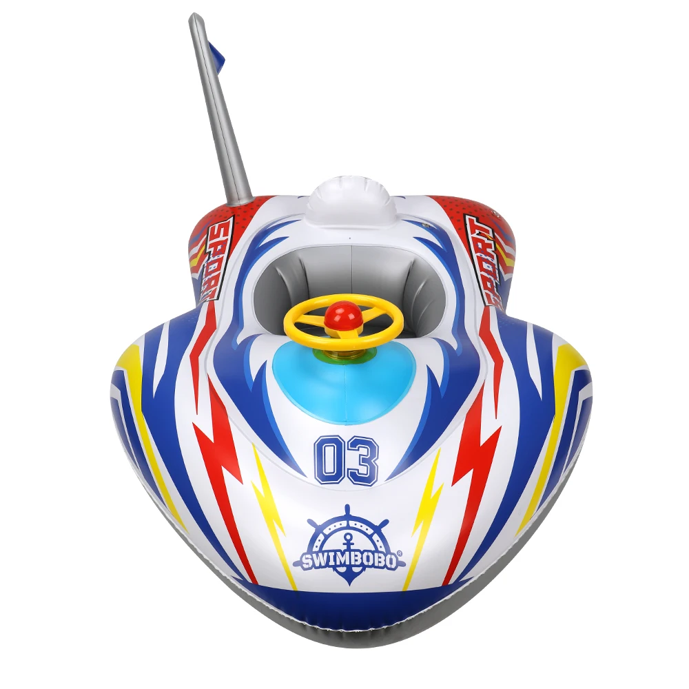 Swimbobo New Design Kids Inflatable Motorcycle Swimming Seat Floating Children Water Toy Steering Child Float Swim Pool Ring