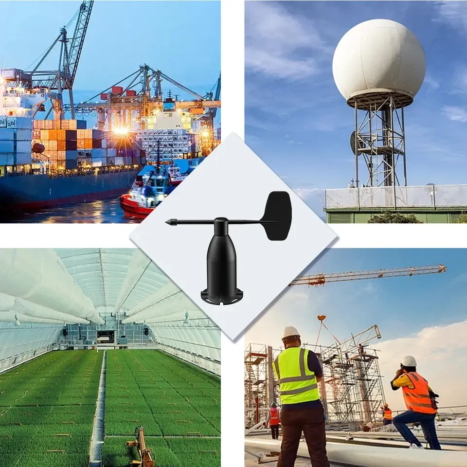 Wind Sensor In Building Aluminum Alloy Wind Sensor RS485 Wind Gauge Wind Direction Sensor for ...