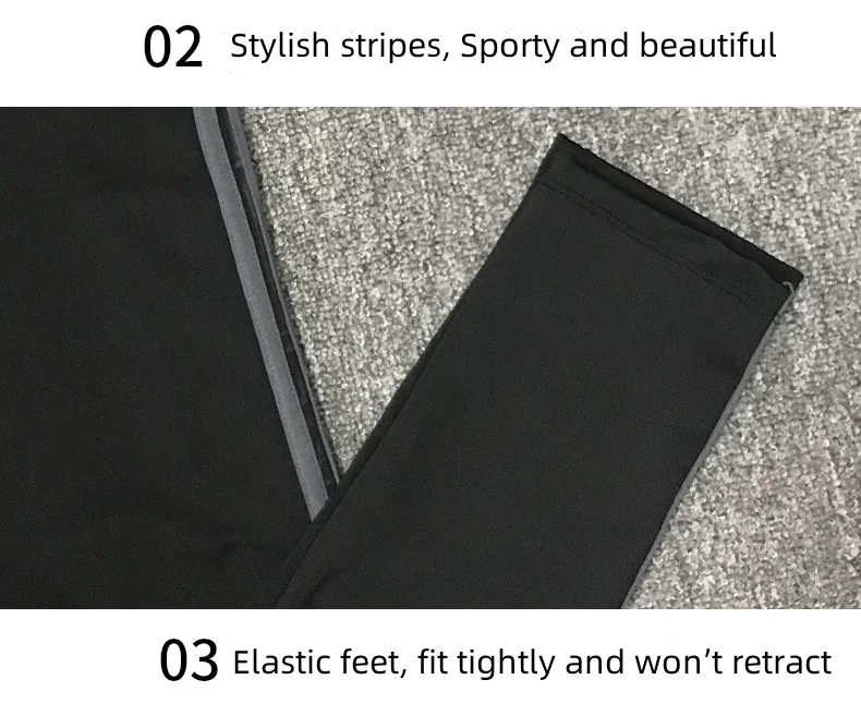 Women's Pants & Trousers High-waisted fitness contrasting stripes to slim down yoga sports Standard  Breathable Leggings pants manufacture