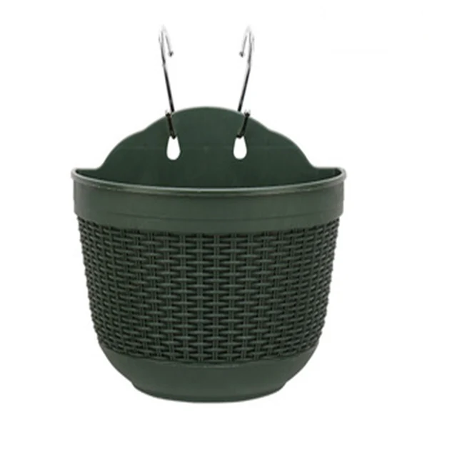 Пластиковые настенные горшки для растений полукруглые держатели с крючками забора балкона или