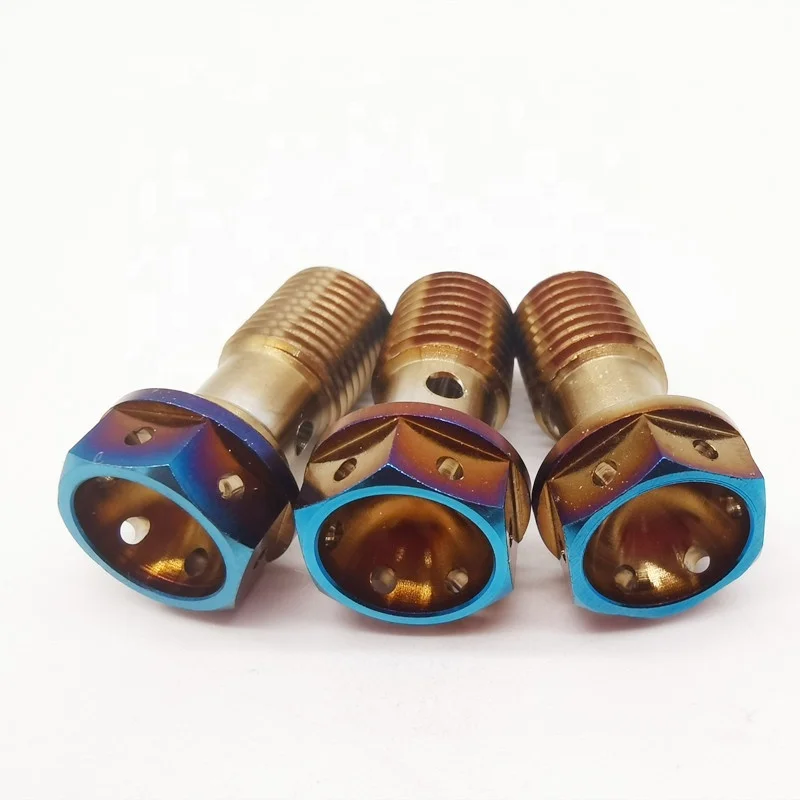 High Strength Customized Titanium GR5 M8 M10 Titanium Banjo Bolt