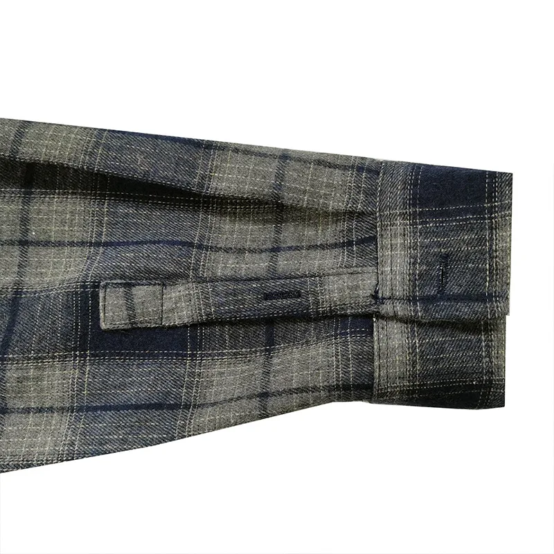 Wholesale high quality lapel Checked new style long sleeve casual shirts for men work shirt76_voghion.com