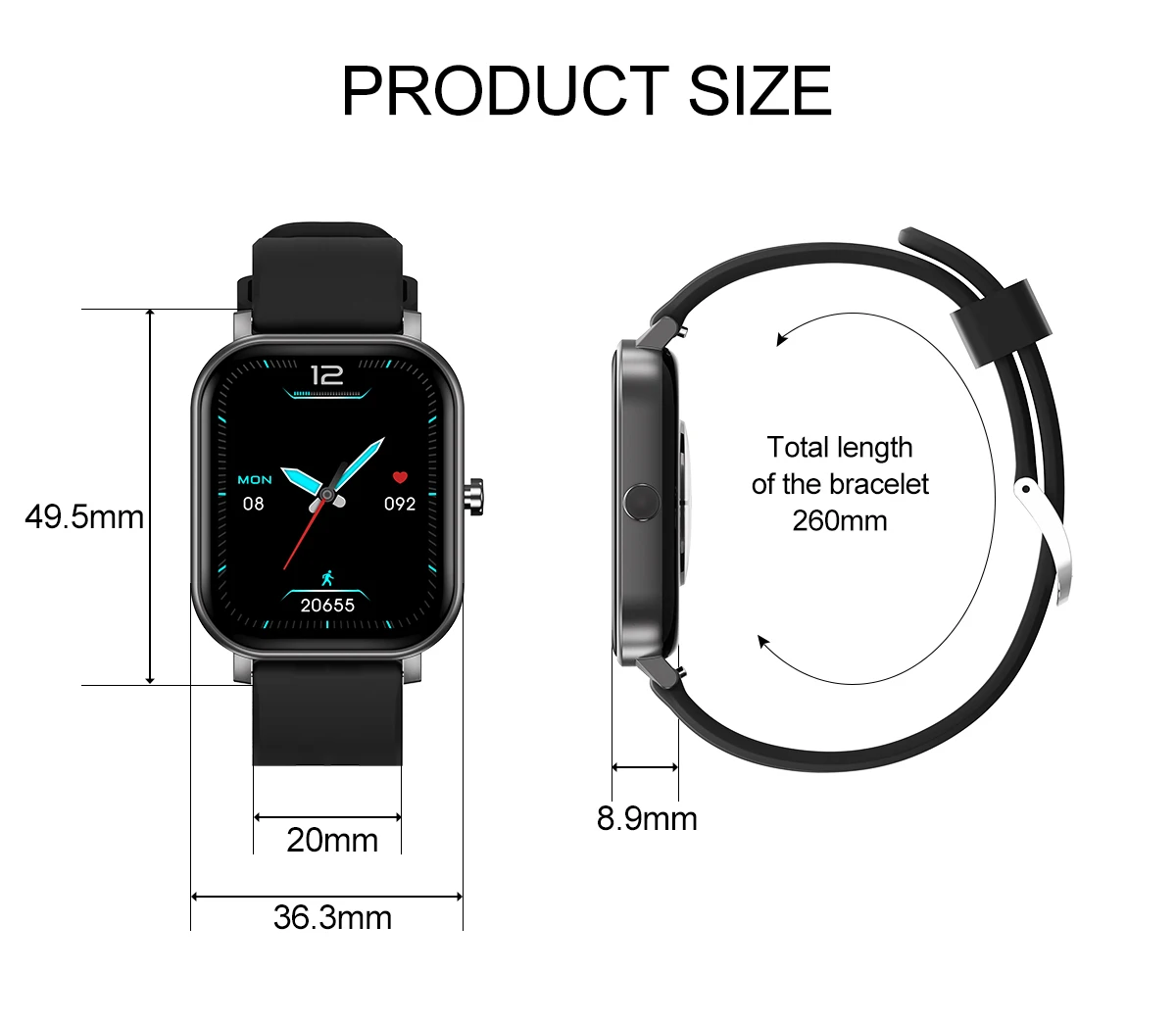Allcall S10 1.69 Inch 2021 Smart Watch Men Fitness Tracker Heart Rate Sleep  Alarm Clock Women Smartwatch For Android Ios Phone - Smart Watches -  AliExpress