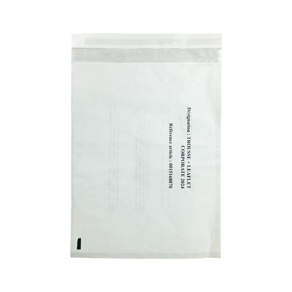 Customized logo Eco Friendly Biodegradable Semi-transparent Glassine Paper Bag Packaging for T-shirt Socks Clothes