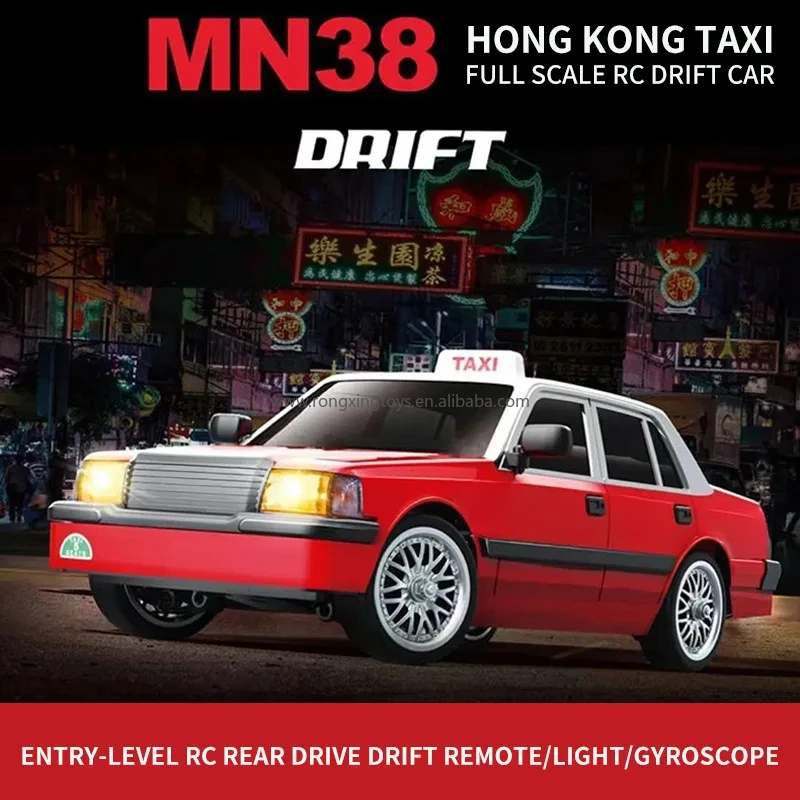MN-38 1:16 Proportion RC Drift Remote Control Car Model Taxi Four-Wheel Drive High-Speed Toy for Children Gifts RC Car