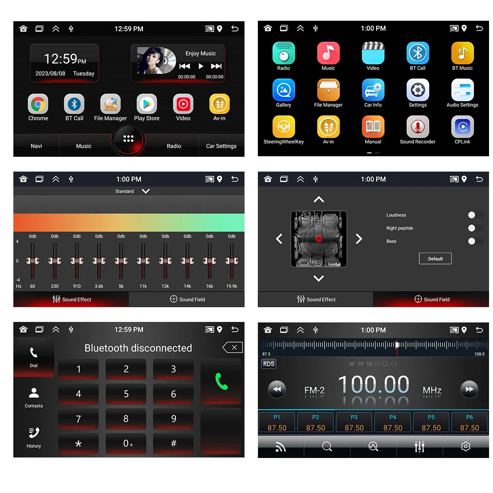 Système Caméra De Recul Podofo - Écran 10.1" 4 Voies | CarPlay/Android Auto