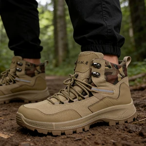 Rugged Men's Shoes Rebounds Mountain Climbing Without Restraint Non-Rubbing Feet Shoes Adjustable Lace-up Desert Casual Shoes